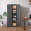 Armoire de rangement en acier 72 po H 72 po avec portes et 4 tablettes, armoire de rangement verrouillable pour le bureau à domicile, salle de classe / garde-manger