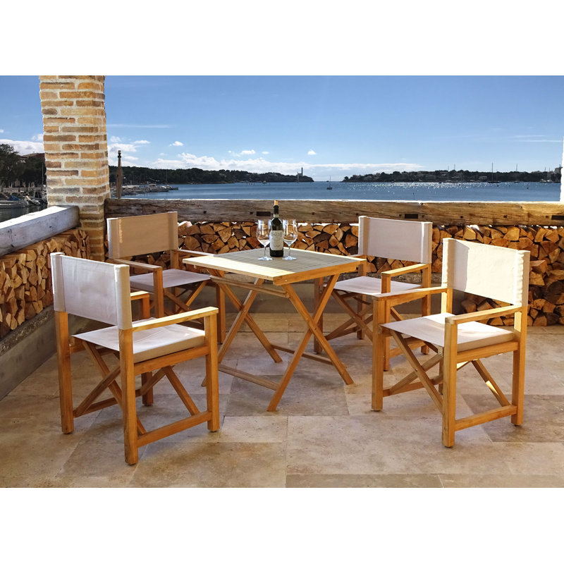 Hager 4 - Person Teak Wood Patio Dining Set with Square Table