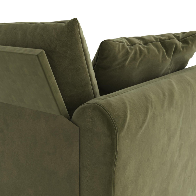 Magnolia Velvet L-Shaped Sectional Reversible, Green Velvet