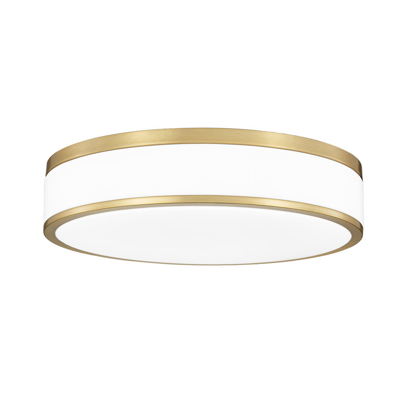 Plafonnier encastré 1 lumière Cispus, Or, H 3,5 po x l 16 po x P 16 po
