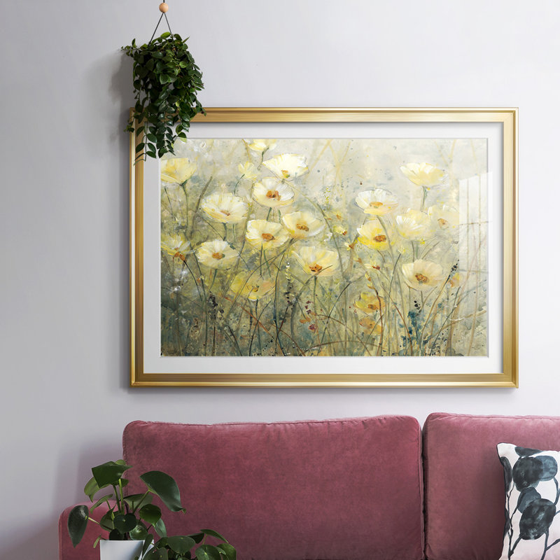 «Summer In Bloom I», reproduction d'art sur papier, Or, H 30 po x l 44 po x P 1,5 po