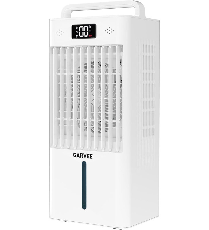 Refroidisseur d'air portatif par évaporation, réservoir de 10 L (2,6 gallons), télécommande tactile, refroidissement à 3 vitesses / 3 modes, affichage DEL, conception peu encombrante pour les espaces de vie à la maison
