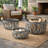 Decorative Accent Storage Baskets Set Of 3, Intricate Gray Open Iron