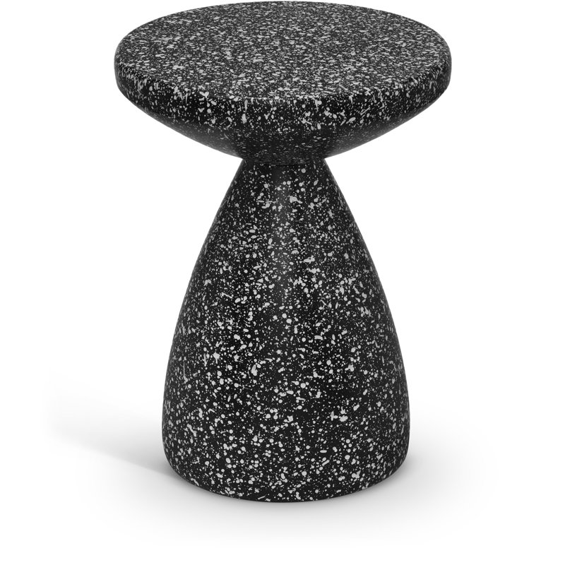 Table d'appoint en fer Anika Hendershot, Terrazzo noir
