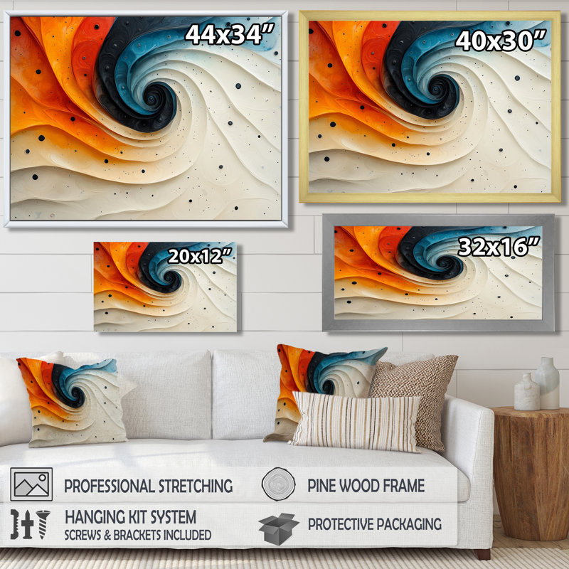 Mathes - Abstract Large Wall Art, H 30 po x l 40 po, Brun, Cadre flottant