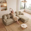 Canapé Comfy en chenille, canapé 3 places profond avec 4 coussins décoratifs, repose-pieds mobile, structure en bois massif pour le salon, la chambre à coucher et le chameau-134738776
