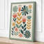 Geometric Botanical Array Mid-Century - Wrapped Canvas-331438908-331438904