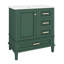 Ensemble de meuble-lavabo moderne 30 pouces avec lavabo et 3 tiroirs-524157638