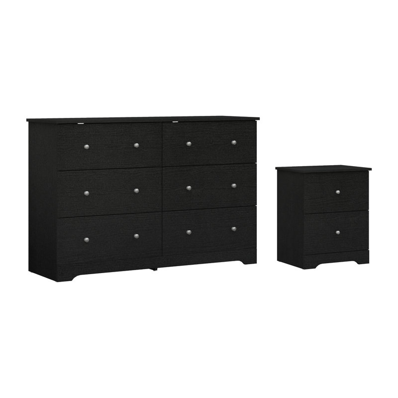 Blaklee 2 Pieces Bedroom Set, Black Oak