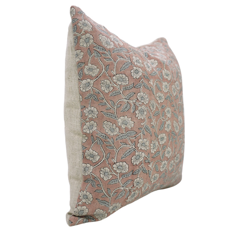 Coussin décoratif à housse de coussin à imprimé de blocs Fab Fabine - Haridwar, Rectangle H 12 po x l 20 po