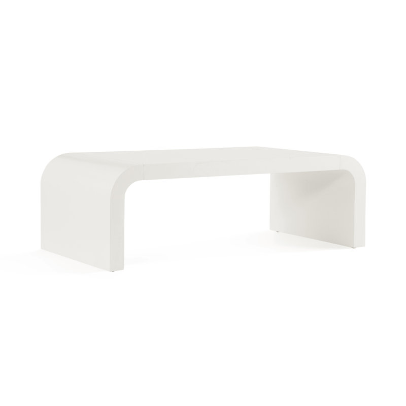 Table basse incurvée Oryn, Blanc