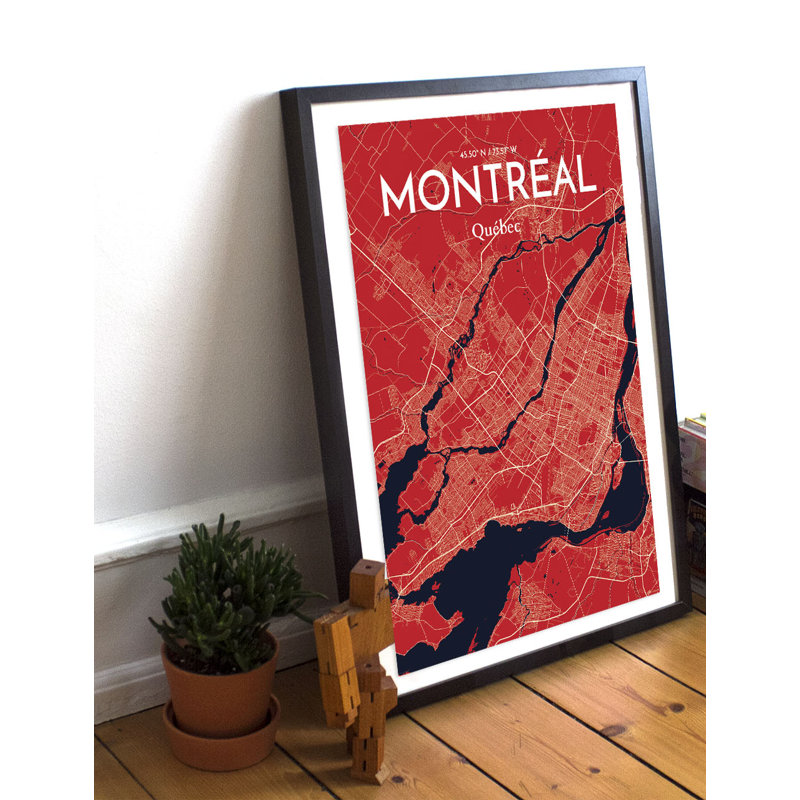 Montreal City Map - No Frame Print, 61cm H x 46cm W