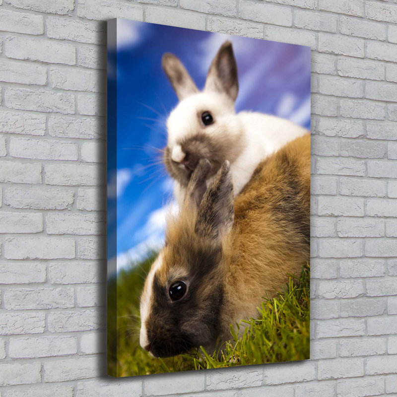 Two Rabbits - Wrapped Canvas Print
