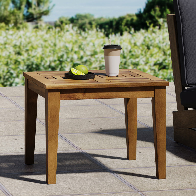 Table en bois - Conception à profil bas, l 20 po x P 20 po x P 15,39 po, utilisation extérieure élégante et fonctionnelle, 20 po x 20 po x 15,39 po, assemblage