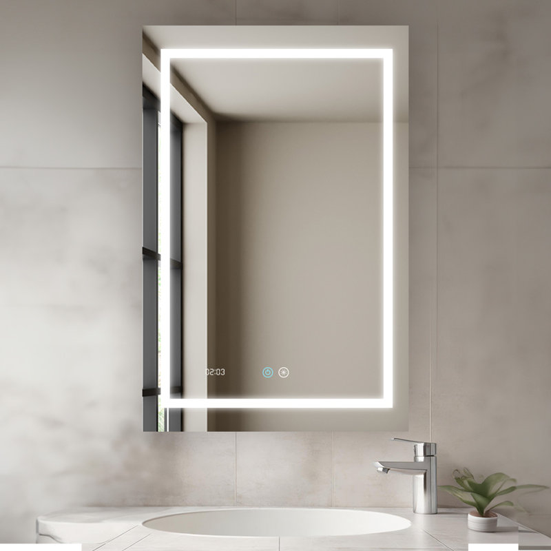 Elegance 36'' Silver Rectangular LED Bathroom Vanity Mirror