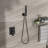 Dual Function Shower - 16 Inch Ceiling Mount Square With Rainfall And Hose Kit System In Head Handheld Functions-115806970