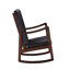 Chaise berçante en cuir synthétique brun foncé et finition espresso