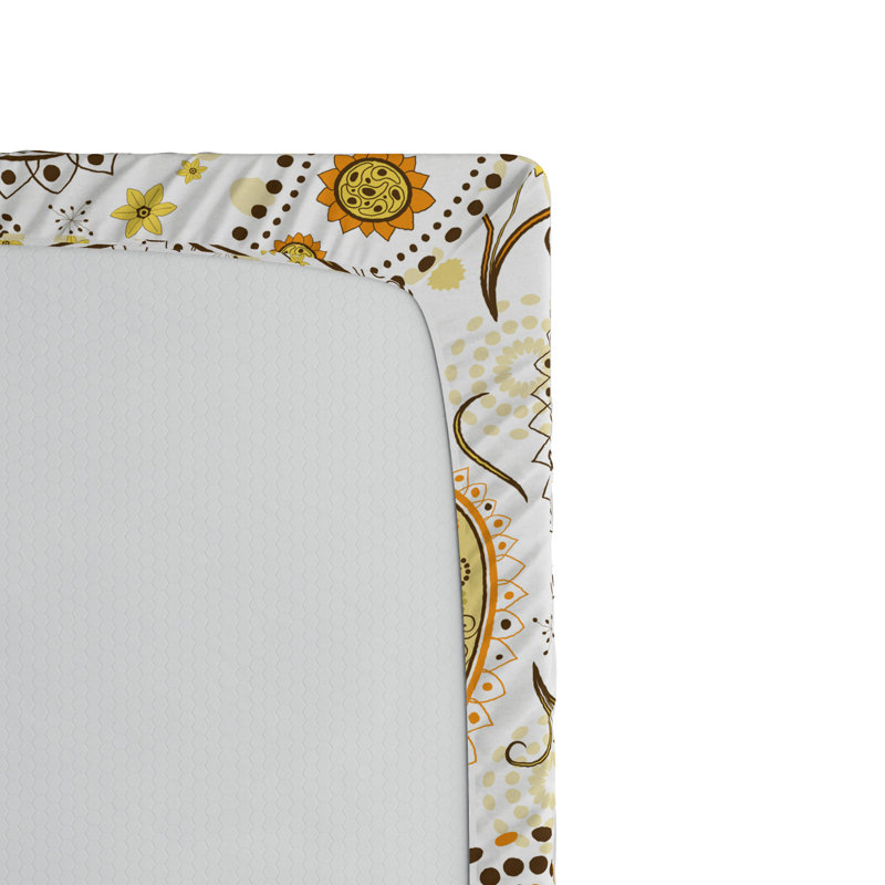 Drap-housse en microfibre Sunflower Paisley, Drap-housse simple TG