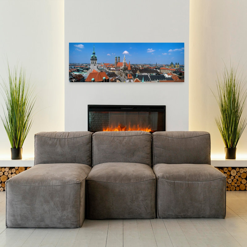 Paysage urbain, Munich, Allemagne, architecture contemporaine abstraite, art mural, H 16 po x l 48 po