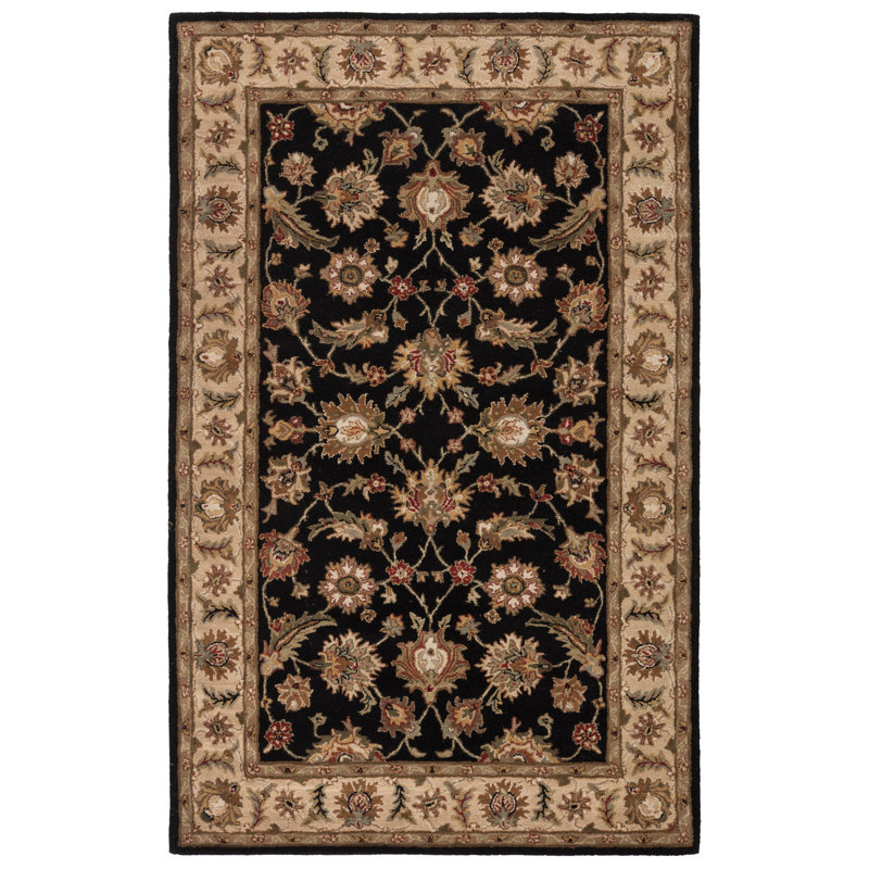 Jaipur Living Mythos Handmade Floral Black/ Beige Area Rug (8'X10'), Rectangle 8' x 10'