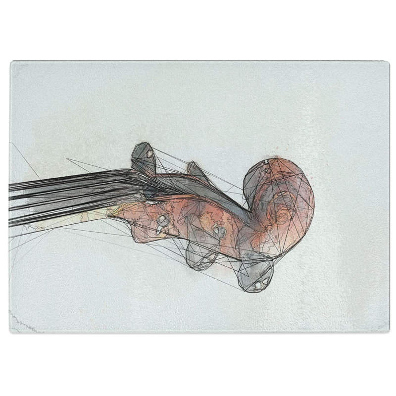 Tempered Glass The Scroll of a Violin in Abstract Chopping Board, 28.5 cm W x 20 cm L
