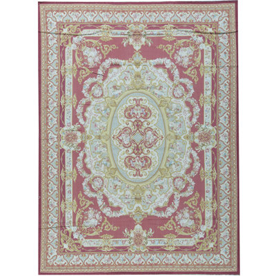 Hand-Knotted High-Quality Red and Gold Area Rug
