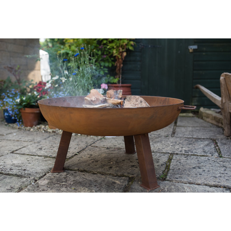 Steel Wood Burning Smokeless Fire Pit, 39cm H x85cm W x 85cm D