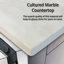 White Bath Vanity 30 In. W X 22 In. D, Cultured Marble Top And Faucet Set-117970930