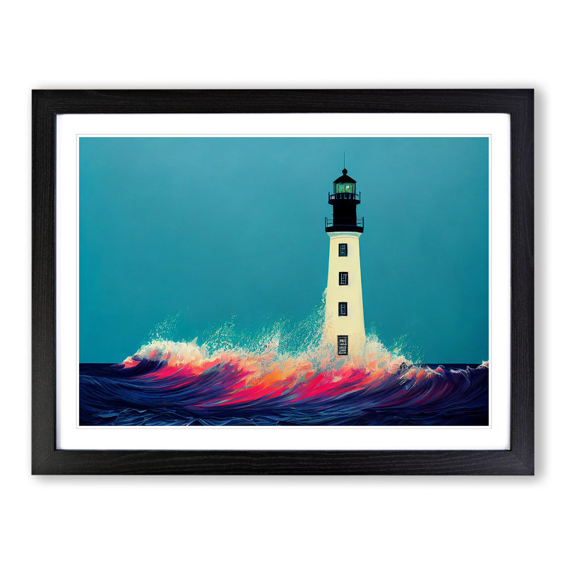 Delicious Lighthouse - Single Picture Frame Painting, Black, 34cm H x 46cm W x 2cm D