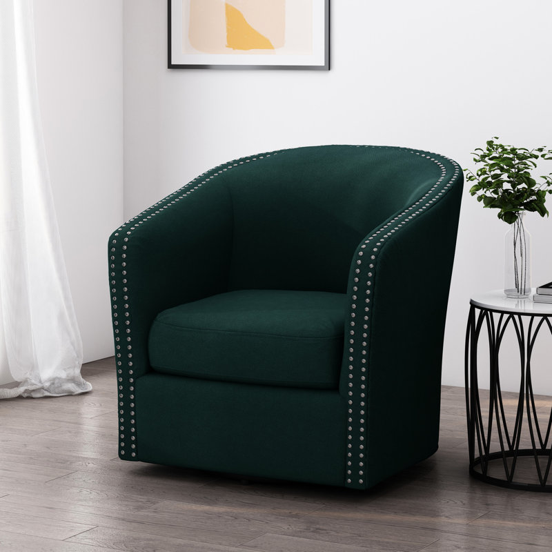 Fauteuil club moderne en tissu avec siège confortable et accents confortables et pivotants