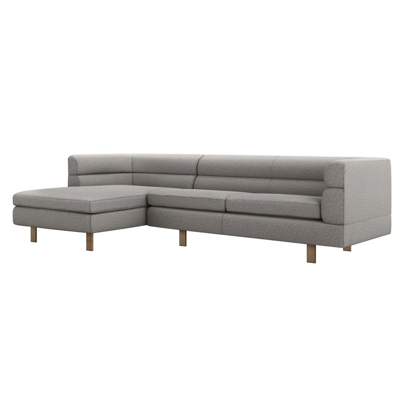 Ornette Chaise Sectional, Left Hand Facing, Cameo 100% Polyester, Black