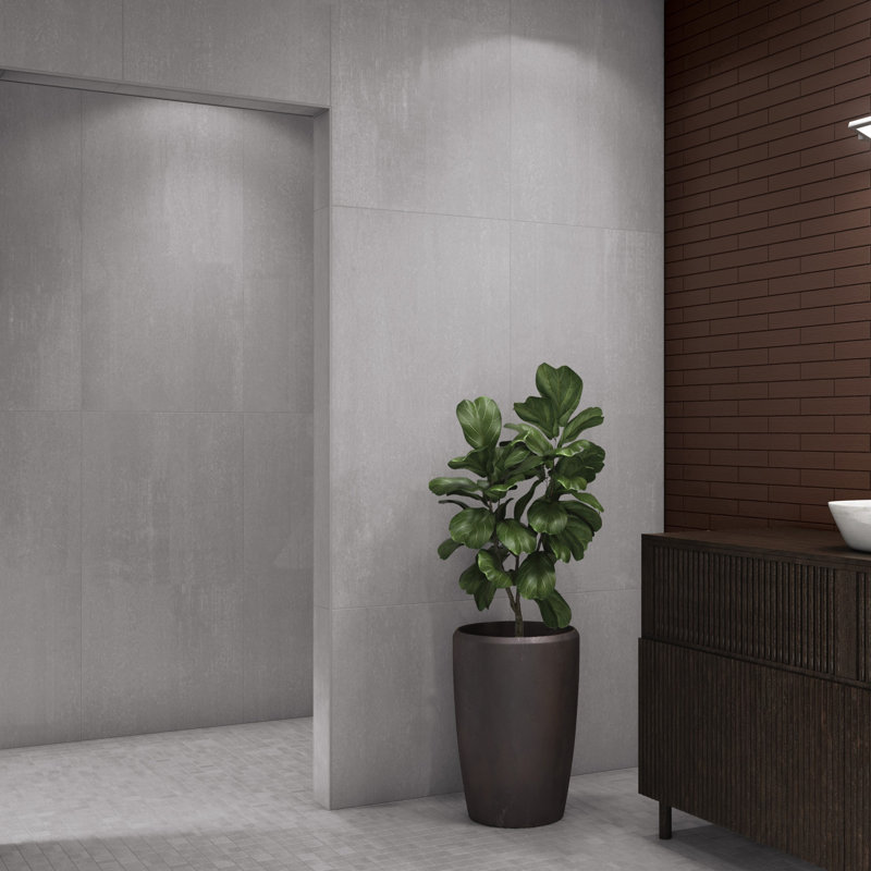 Native Rock 24" X 48" Porcelain Metal Look Tile, Platinum