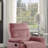 Blush Pink Velvet Manual Recliner - Tufted Back, Plush Armrest, Living Room Furniture