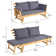 198cm Wide Outdoor Garden Sofa with Cushions