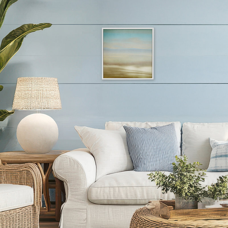 Giclée encadrée Westward Foggy Horizon, conception par Roberta Murray, H 12 po x l 12 po