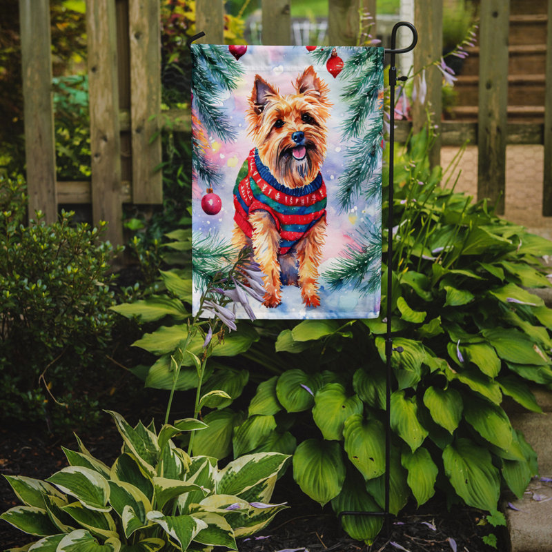 Drapeau de Noël terrier australien, H 15,5 po x l 11,25 po