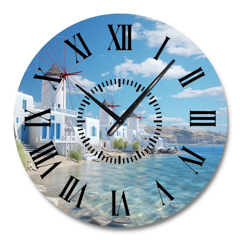Grèce Serenity In Mykonos - Grèce Horloge murale, Grand