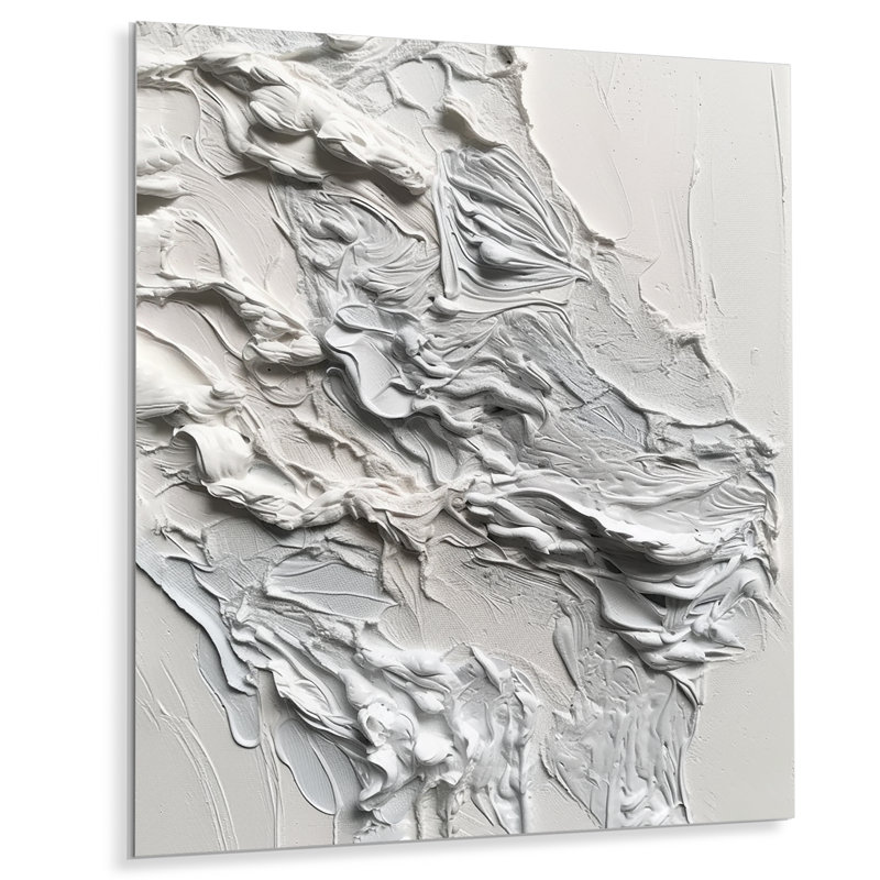 Impression murale en cascade d'eau peinture blanche, H 20 po x l 12 po x P 1 po