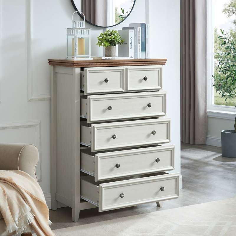Commode 6 tiroirs Beige