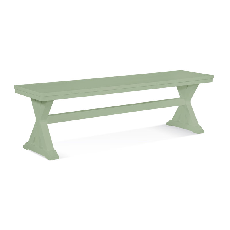 Hues Solid Wood Dining Bench, Celery