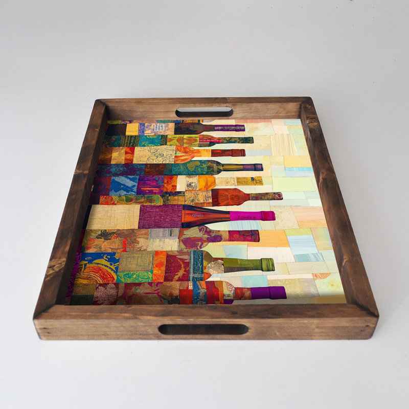 Elegant Solid Wood Tray, 18.9 x 15.0 x 1.6 inches | UV Printed on 0.2-inch Thick MDF | Perfect for Serving, Organizing, and Home Décor | Durable and Stylish Design for Any Occasion