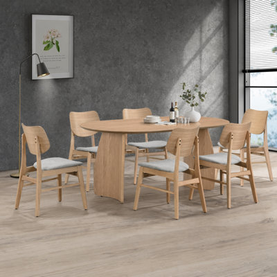 Amber Oval Solid Wood Dining Set