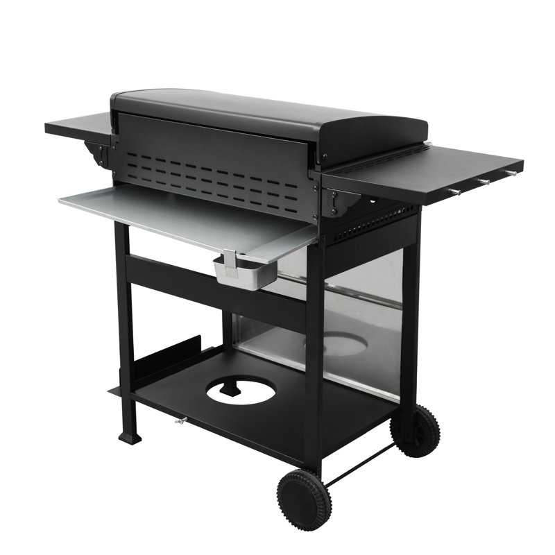 Barbecue d'extérieur au gaz propane 4, 49200Btu, SS, grilles de cuisson en émail métallique, table d'appoint pliable, support à panier suspendu, barbecue avec sortie 49200Btu, pour