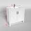 Meuble-lavabo autoportant 36 po Anvay en blanc mat avec plateau en céramique blanche-1543568049