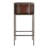 Dennis 31 in. Seat Height Leather and Iron Accent Stool with Low Back