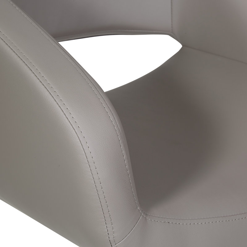 Launce Faux Leather Accent Chair, Gray