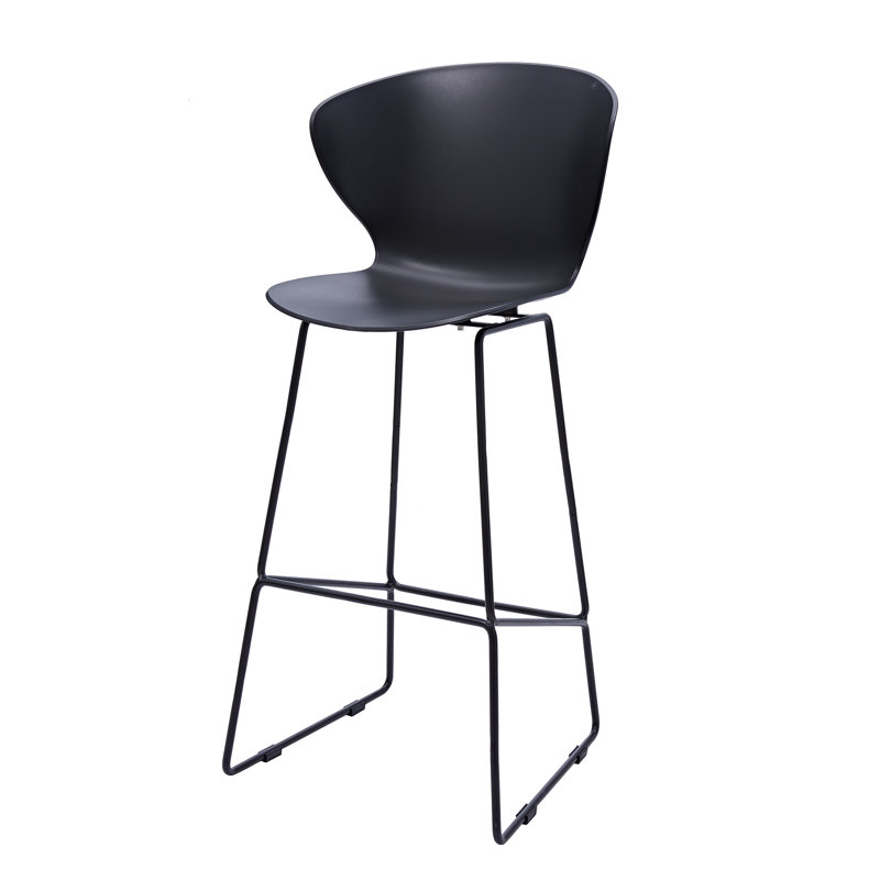 Tabouret de bar et de bar Varvara, Tabouret de bar (siège d’une hauteur de 30 po), Noir, noir, noir, noir