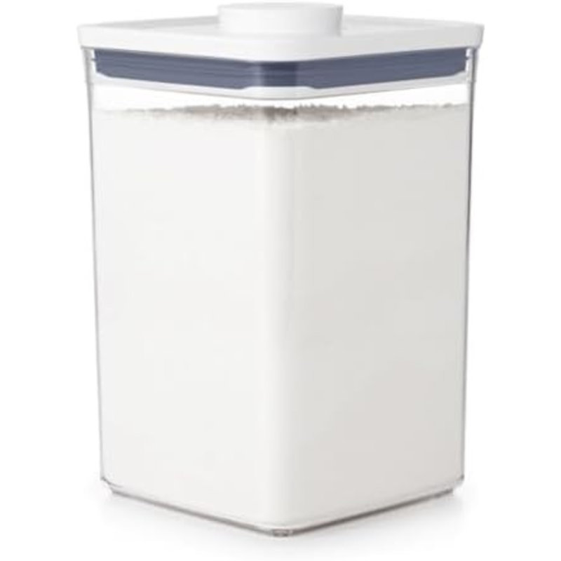 Oxo Good Grips Pop Container - Airtight Food Storage - Big Square Medium 4.4 Qt Ideal For 5lbs Of Flour Or Sugar
