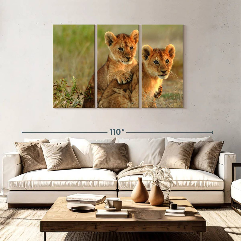 Brampt Baby Lions, 48" H x 74" W