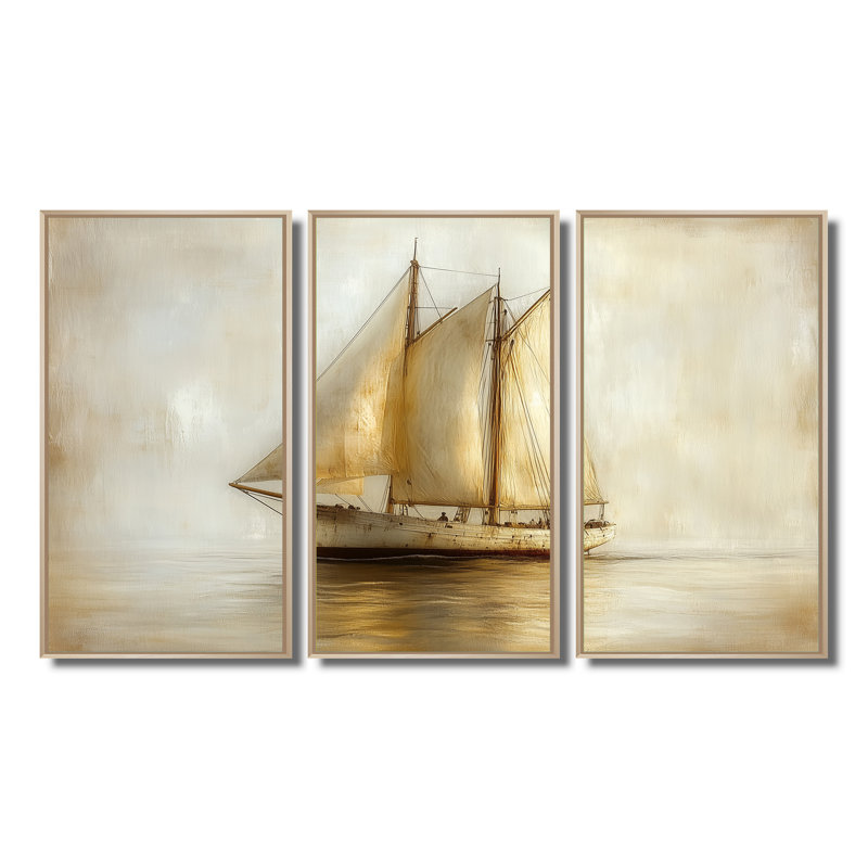 Ensemble de décorations murales bateau à voile blanc Aegean Greek Trireme, H 28 po x l 36 po x P 1 po